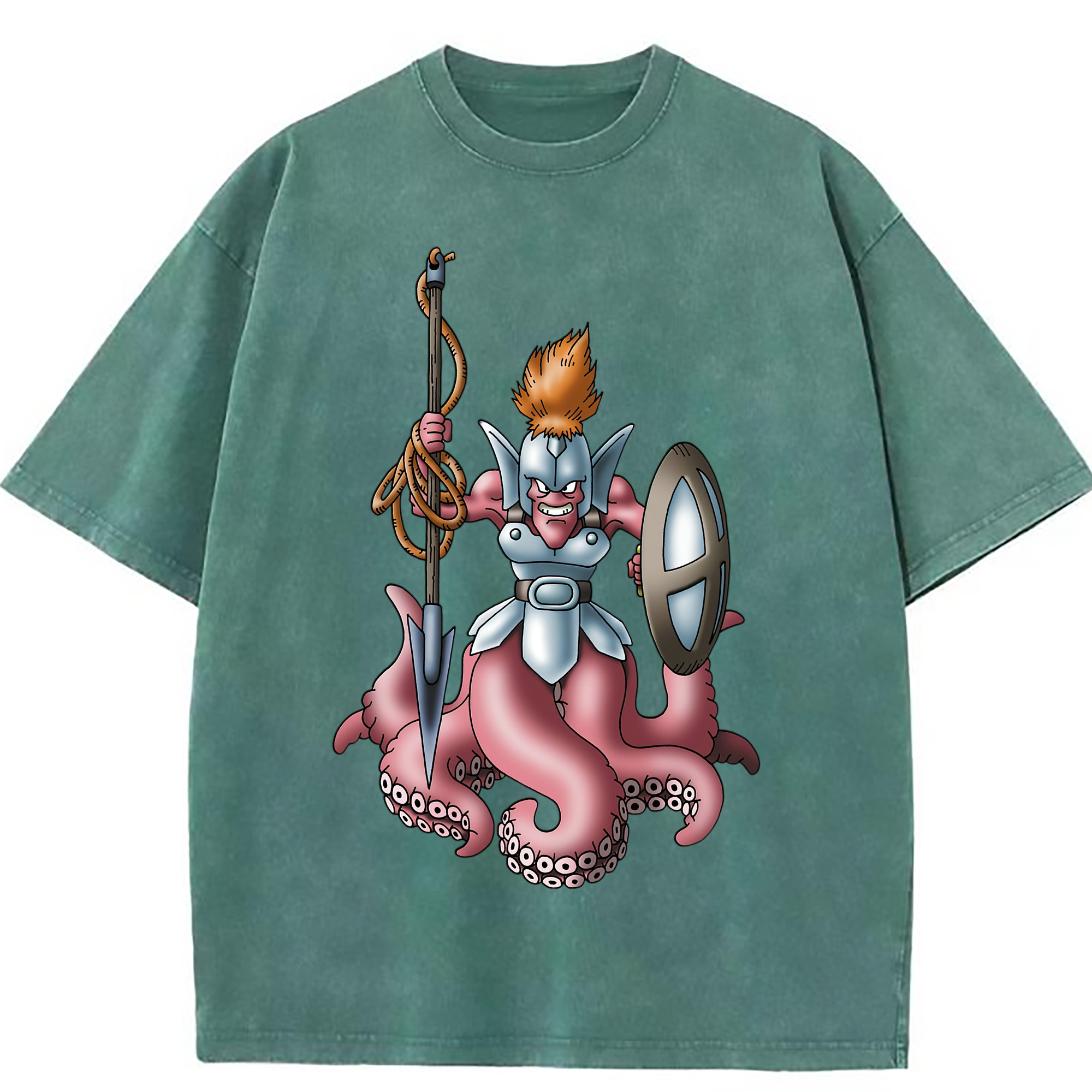 （画像用） ドラゴンクエスト Doragon Kuesuto Dragon Quest 綿100% ヴィンテージ風 半袖Tシャツ（フロントプリント）